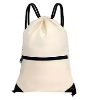 Drawstring Backpack Bag Sport Gym Sackpack Beige