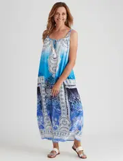 MILLERS - Womens Dresses - Sleeveless Printed Rayon Maxi Dress