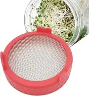 Mason Jar Germination Lids - This Is A Meaningful Gift, Stainless Steel Germination Lids For Wide Mouth Mason Jars | Micro-Greens Growing Kit For
