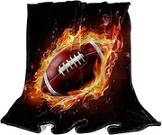 Throw Blanket for Couch,Soft Blanket & Throws,American Football and Fire,59x39.3 in