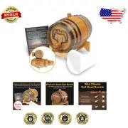 2L Engraved Mini Oak Barrel for Aging Whiskey, Rum, Tequila - Distillery-Grade