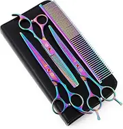 7.0 inch Rhinestone Decoration 3PCS Pet Grooming Scissors Dog Hair Cutting & Thinning Shears Set