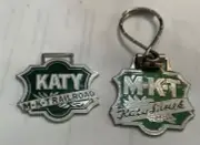 2 M K T Green Watch Fobs. M K T- Katy Lines & Katy M K T Railroad