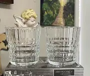 TWO Double Old-Fashioned Glasses 12 Oz Circleware ‘Aristocracy’ Cut Glass