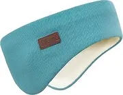 [Oliumt] Winter Ear Warmer Headband for Men Women Double-Layer Knit Ear Muffs Cover with Fuzzy Lining for Running and Cycling