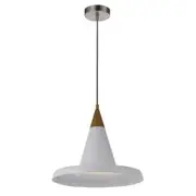 Telbix Lighting EKLAND 35 PENDANT 25wE27max D 355 H 200cable2.0 WHITE / OAK