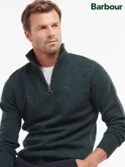 Barbour® Green Lambswool Quarter Zip Jumper (446432) | $244