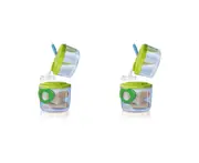 2x Chicco 3 Phase System Powder Milk Dispenser Baby Formula Container Green