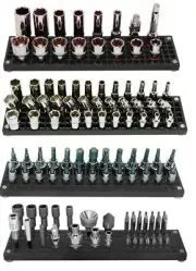 FREE ZONE - Bit and Socket Organizer Completed Set(Black)| Including 1/2, 3/8...