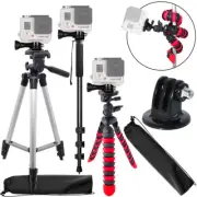 Two Tripods + Monopod GoPro HERO 10 9 8 7 6 5 4 Accessory Kit With GoPro Mount