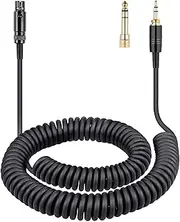 FAAEAL K702 Coiled Audio Cable Compatible with AKG Q701 K712 K240S K271S K241 K275 Pioneer HDJ-2000 beyerdynamic DT 770 DT 990 Pro Headphones with 6.35mm(1/4") Adapter 14ft(3.5mm)