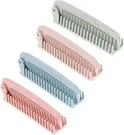 AUTSUPPL Travel Essentials 4pcs Portable Folding Combs Mini Hair Straightening Brush Anti-static Hair Combs for Men Women Random Color