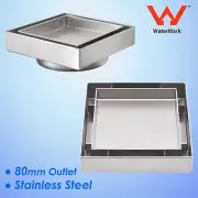 Smart 100mm Square Stainless Steel Tile Insert Floor Drain Shower Grate 80 Waste