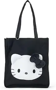 Sanrio 606405 I Love Hello Kitty Tote Bag, Black, Cotton, Polyester