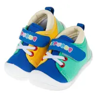 在飛比找Yahoo!奇摩拍賣優惠-童鞋(13~15公分)TOPUONE藍綠黃撞色透氣寶寶學步鞋