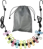 Ciwoda Retractable Portable Clothesline for Travel，Clothing line with 12 Clothes Clips, for Indoor Laundry Drying line,Outdoor Camping Accessories