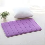 Non Slip Bath Mat 40x60cm 60x90cm Home Bath Mat Non-Slip Bathroom Carpet Soft Coral Fleece Memory Foam Rug Mat Kitchen Toilet Floor Decor Non Slip Mat (Color : Purple, Size : 40x60cm)