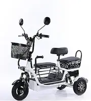 Travel Mobility Scooter 2 Seats,Folding Electric Mobility Scooter 3 Wheel Compact Electric Powered Scooter Mobility Vehicle with Adjustable Cushioned Seat for Elderly Adults Seniors (Size : A)