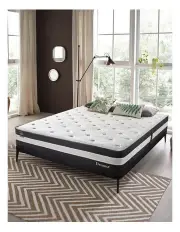 [DreamZ] Euro Top Foam 5 Zone Double Cooling Spring Mattress 25cm in Black