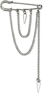[Guqqeuc] Hanging Long Chains Brooch Pins Punk Safety Pins for Women Girls Gothic Collar Brooches Pin Tassel Chains Lapel Pins for Men Suit Pins Accessories