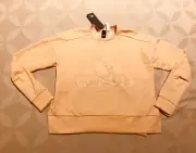 Adidas Women's ID Glam Sweatshirt Glow Orange DZ8679 Size M NEW with tag