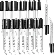 ULTECHNOVO Essential Oil Bottle Straw Multi-purpose Pipette Dropper Set 20pcs Glass Droppers Scale Design for Home School Use