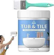Bathroom Tile Paint Kit – 500g White Quick - Dry Water-Based Refinishing Set | Kit for Bathtubs, Sinks, And Tiles | Easy-to-Use Cover-Up Solution For Bathroom Surfaces And Touch-Ups