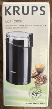Vintage Krups Fast One Touch Coffee Bean Mill Grinder 203 F Made In Columbia
