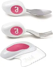 Doddl Baby Toddler Cutlery Set | Self-Feeding Spoon, Fork & Knife | Ergonomic Design | 12m+ | BPA Free | Easy Grip | Baby Led Weaning | Builds Confidence & Fine Motor Skills | Magenta
