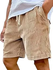 [Generic] Mokaloha Men's Shorts,Pacificozy Casual Corduroy Loose Fit Beach Short,Summer Stylish Elastic Waist Casual Shorts