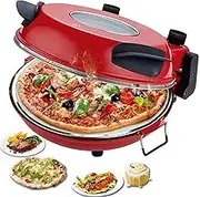 Commercial Pizza Oven, Indoor Countertop Electric Pizza Oven, Non-stick Pizza Baking Ovens with Timer 0-15mins, Pizza Toaster Oven Grill Oven with 0-450℃ Temp for Pancakes, Pizza