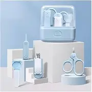 Nail Clipper Set 4-in-1 Nail Care Set with Transparent Cute Case, Nail Kit, Nail Clipper, Scissor, Nail File & Tweezer Manicure Set(Blue)