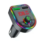 Car Bluetooth FM Transmitter Audio Receiver MP3 TF U Disk Player Charger Adapter (for: Fiat)