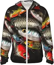 [LHBWCVN] UPF 50+ Light Jacket Full Zip Sun Protection Hoodie for Women Men Long Sleeve Fishing Bait Sun Shirts