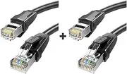 CAT8 Ethernet Cable 40Gbps 2000MHz CAT 8 Networking Cotton Braided Internet LAN Cord Fit Fit for Laptops PS 4 Router RJ45 Cable (Color : Cat 8 Round PVC 2Pcs, Size : 10m)