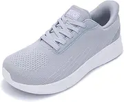 [MEHOTO] Wide Toe Box Shoes for Men Casual Dress Sneakers with Arch Support Slip On Business Walking Shoes for Swelling Bunion Plantar Fasciitis US 7-12, Grey, 10.5 Wide