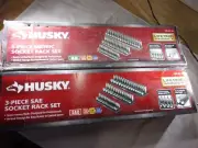 2pk. NEW HUSKY 3pc. METRIC AND SAE SOCKET RACK SETS (1/4, 3/8, 1/2 EA. )