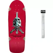 Powell Peralta Skateboard Deck Rod Skull and Sword Red Old School + rails