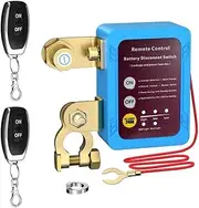 Wireless Dual Remote Remote Battery Disconnect Switch 12V 240A Kill Power Shut Off Switch Remote Control Switch Fit for Auto(Digital Display)