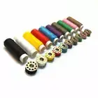 Set of 10 Colorful Spools and Matching Bobbins Polyester High Tenacity Thread