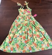 Rose & Ive 2 Pc Skirt & Crop Top Set Lemons Oranges New Sz XS