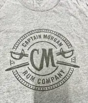 Captain Morgan Original Spiced Rum Cutlass Sword Grey T-shirt, XL Tee - New!
