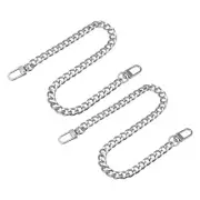 Iron Flat Chain Straps, 16" 2Pcs Handbag Chains Purse Straps Replacement, Silver