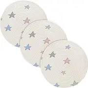 3 Pcs Trivet Runner for Hot Pots and Pans 15in Cotton Thread Weave Heat Resistant Hotpads for Crock Pot Farmhouse Kitchen Decor Colorful Stars