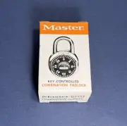Vintage Combination Padlock Key-Controlled Master Lock #1525 NOS