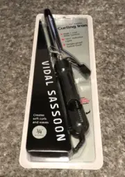 NOS Vidal Sassoon 3/4" Barrel Professional Curling Iron VS121C Curls & Waves NEW