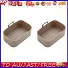 Air Fryer Silicone Liners Non-Stick Rectangle Baking Tray for Baking (Coffee)