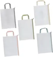5pcs Zipper Mesh Pouch Handheld Document Organizer with Transparent Design Lightweight File Bags for School Office Stationery Storage