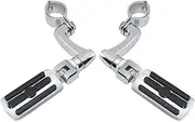 NZBZNNCVNM For Harley Davidson Road King Street Glide Sportster Iron 883 Motorcycle Footrest Motorcycle Foot Rest Pedal(002 Style Chrome)
