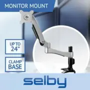 Up to 24" 10kg Single Tilt Swivel Arm LCD Monitor VESA Mount Desk Clamp Base